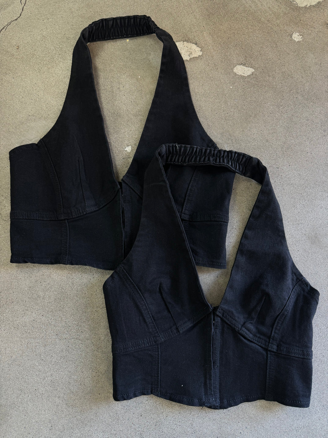 Snatched Denim Halter Top